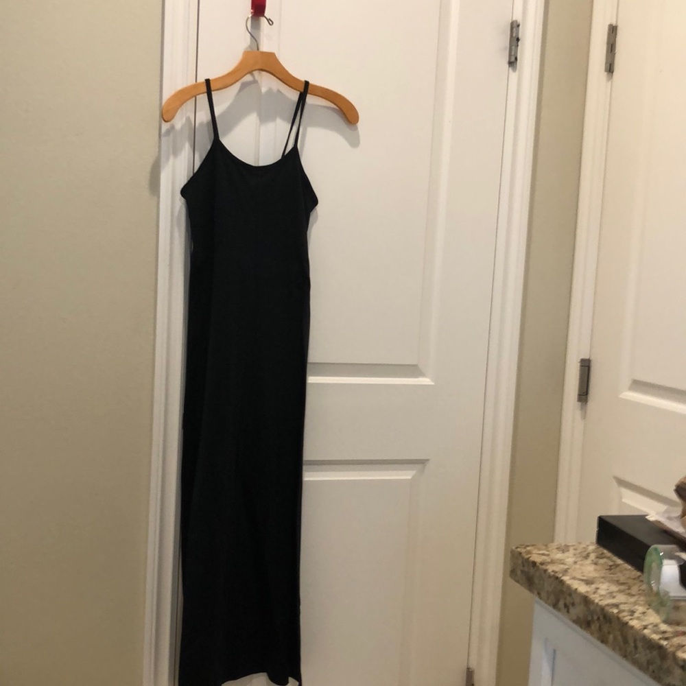 Cotton one piece long dress spaghetti straps that tie in back new not worn tags
